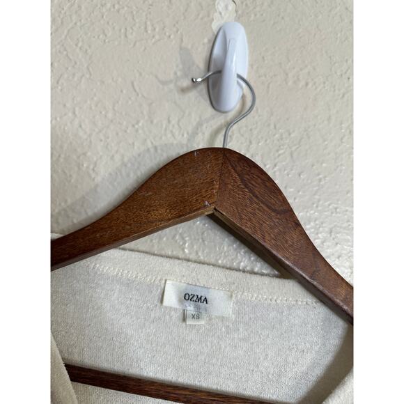 Ozma of California Rae Cardigan Raw Silk Noil Long Sleeve Cream Womans XS - Picture 4 of 7